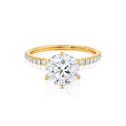Round Pave Lab Grown Diamond Engagement Ring
