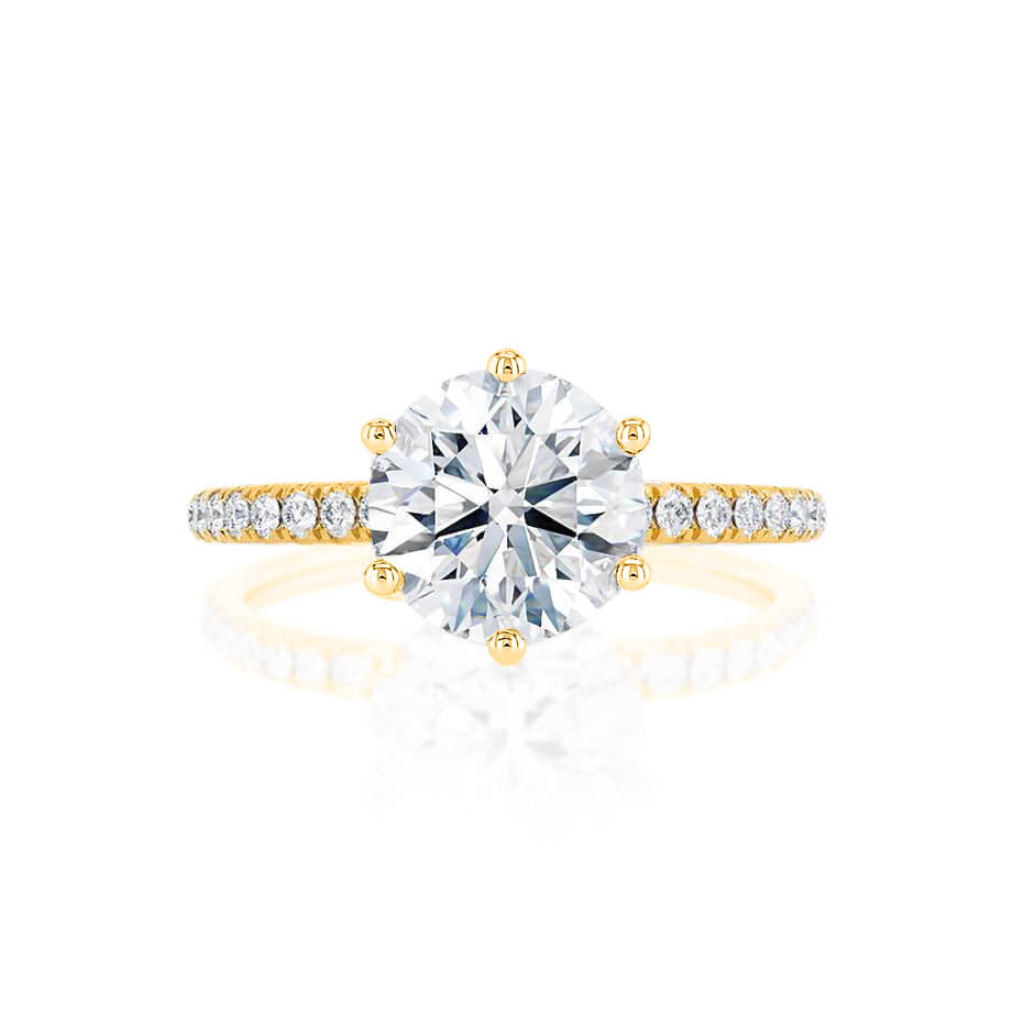 Round Pave Lab Grown Diamond Engagement Ring