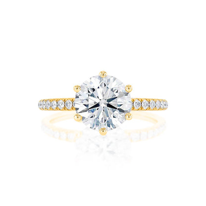 Round Pave Lab Grown Diamond Engagement Ring