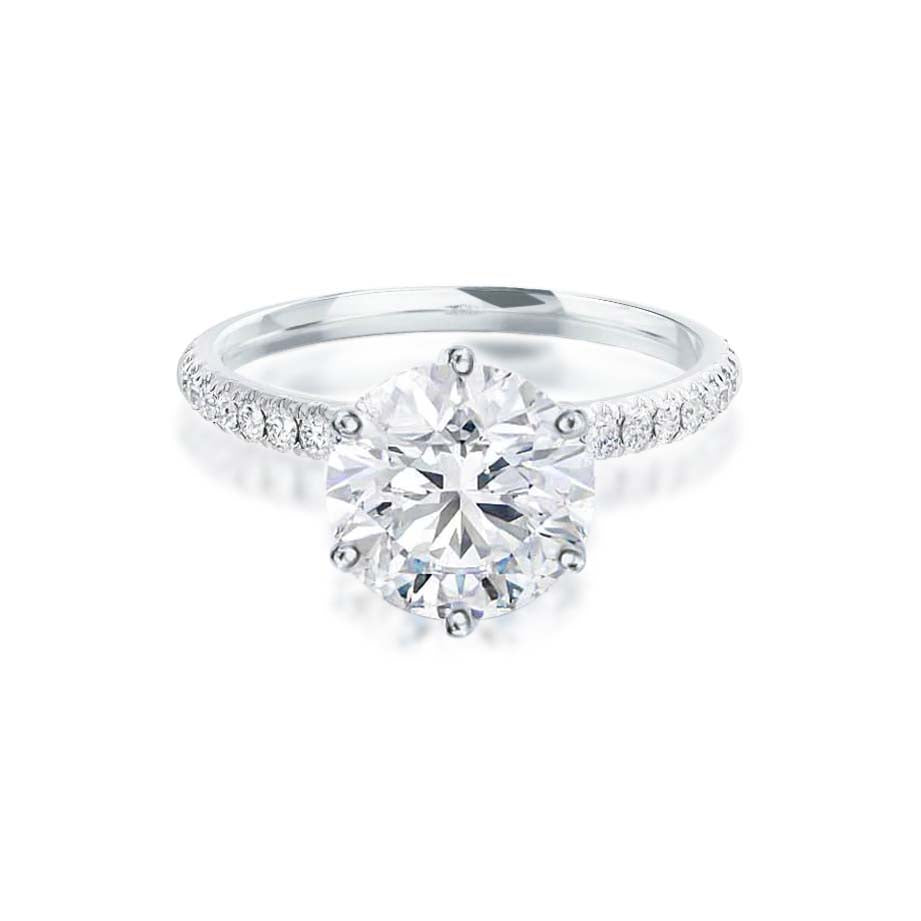 Round Pave Lab Grown Diamond Engagement Ring