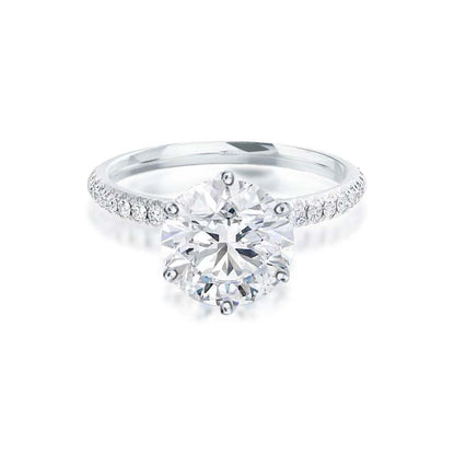 Round Pave Lab Grown Diamond Engagement Ring