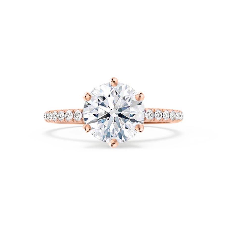 Round Pave Lab Grown Diamond Engagement Ring