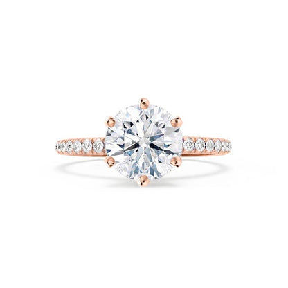 Round Pave Lab Grown Diamond Engagement Ring