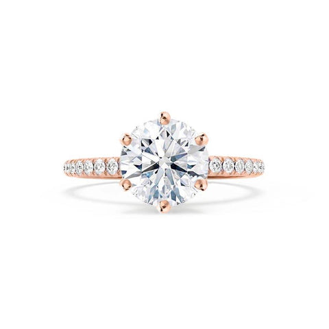 2.20 CT Round Shaped Moissanite Solitaire With Pave Setting Engagement Ring 6