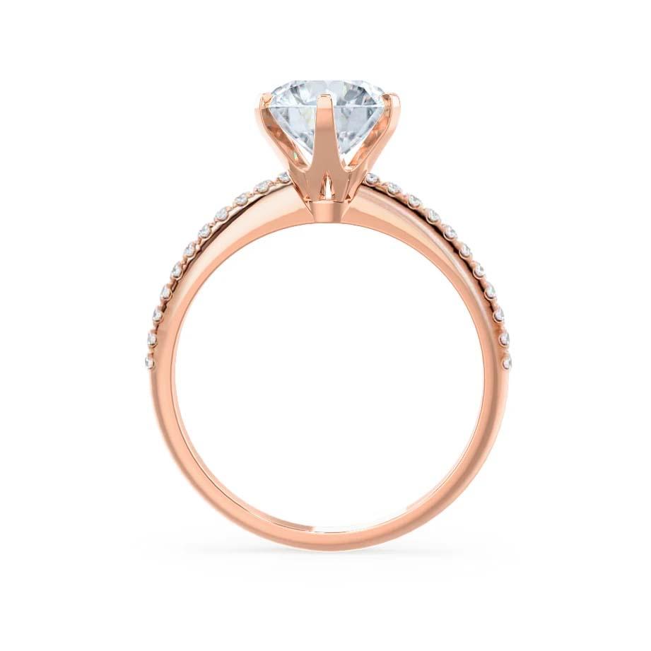 Round Pave Lab Grown Diamond Engagement Ring
