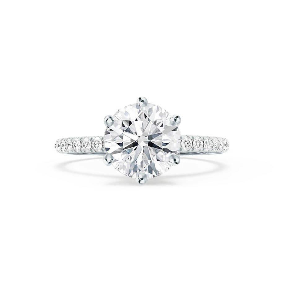 Round Pave Lab Grown Diamond Engagement Ring
