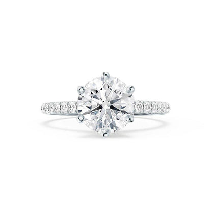 Round Pave Lab Grown Diamond Engagement Ring