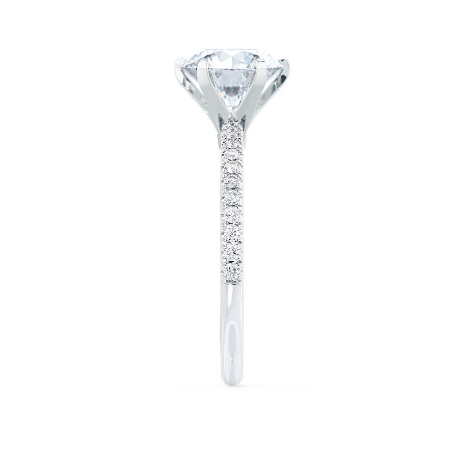 Round Pave Lab Grown Diamond Engagement Ring
