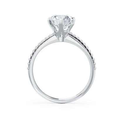 Round Pave Lab Grown Diamond Engagement Ring