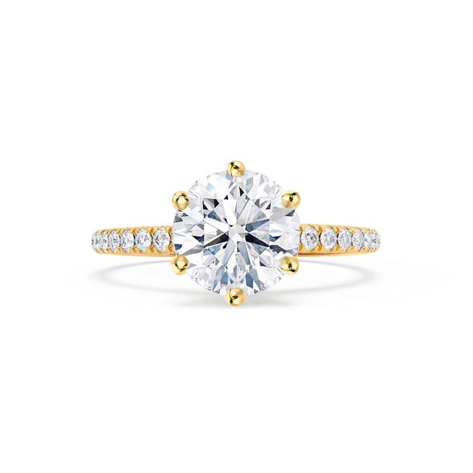 Round Pave Lab Grown Diamond Engagement Ring