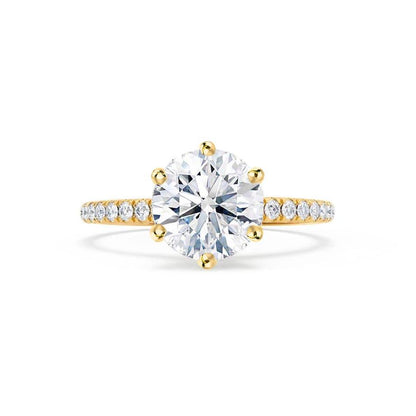 Round Pave Lab Grown Diamond Engagement Ring