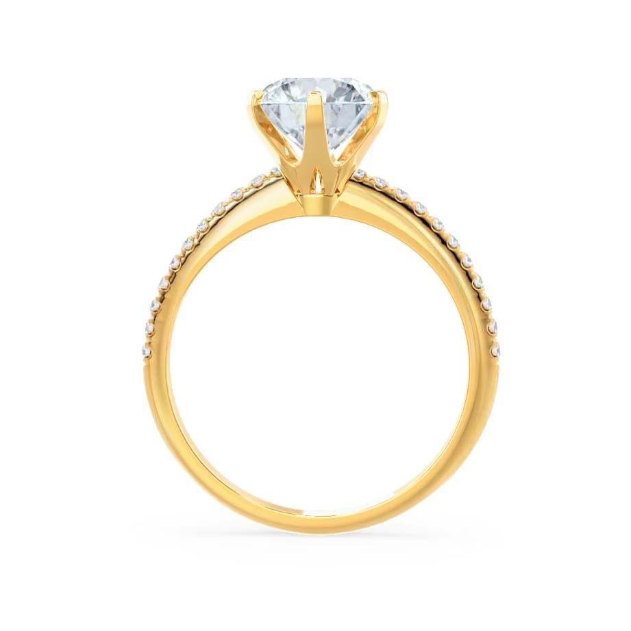 Round Pave Lab Grown Diamond Engagement Ring