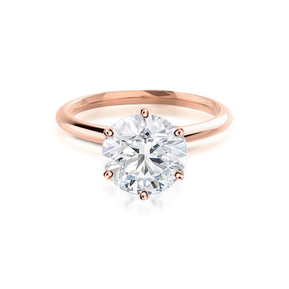 Round Solitaire Lab Grown Diamond Engagement Ring