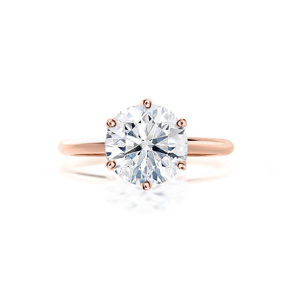 Round Solitaire Lab Grown Diamond Engagement Ring