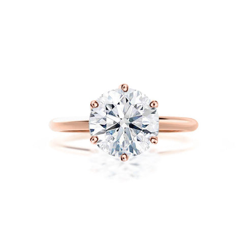 2.20 CT Round Shaped Moissanite Solitaire Style Engagement Ring 6