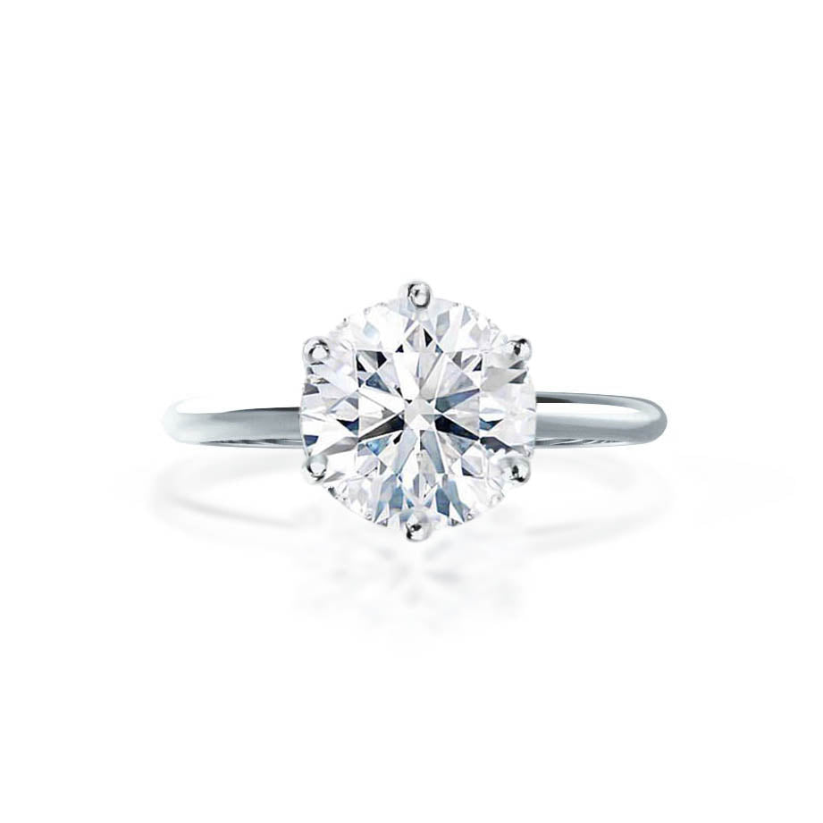 2.20 CT Round Shaped Moissanite Solitaire Engagement Ring 4