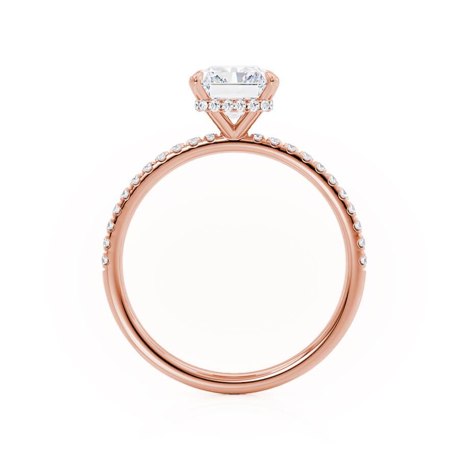 Radiant Hidden Halo & Pave Lab Grown Diamond Engagement Ring