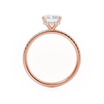 Radiant Hidden Halo & Pave Lab Grown Diamond Engagement Ring