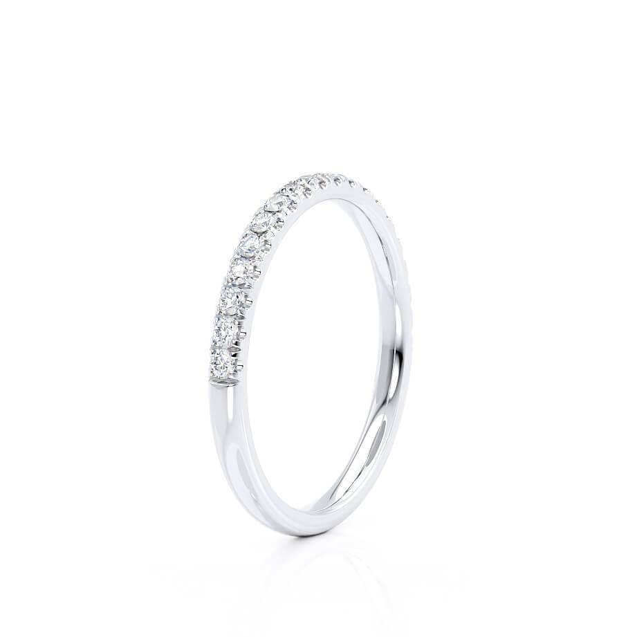 0.21 CT Round Shaped Moissanite Half Eternity Wedding Band 4