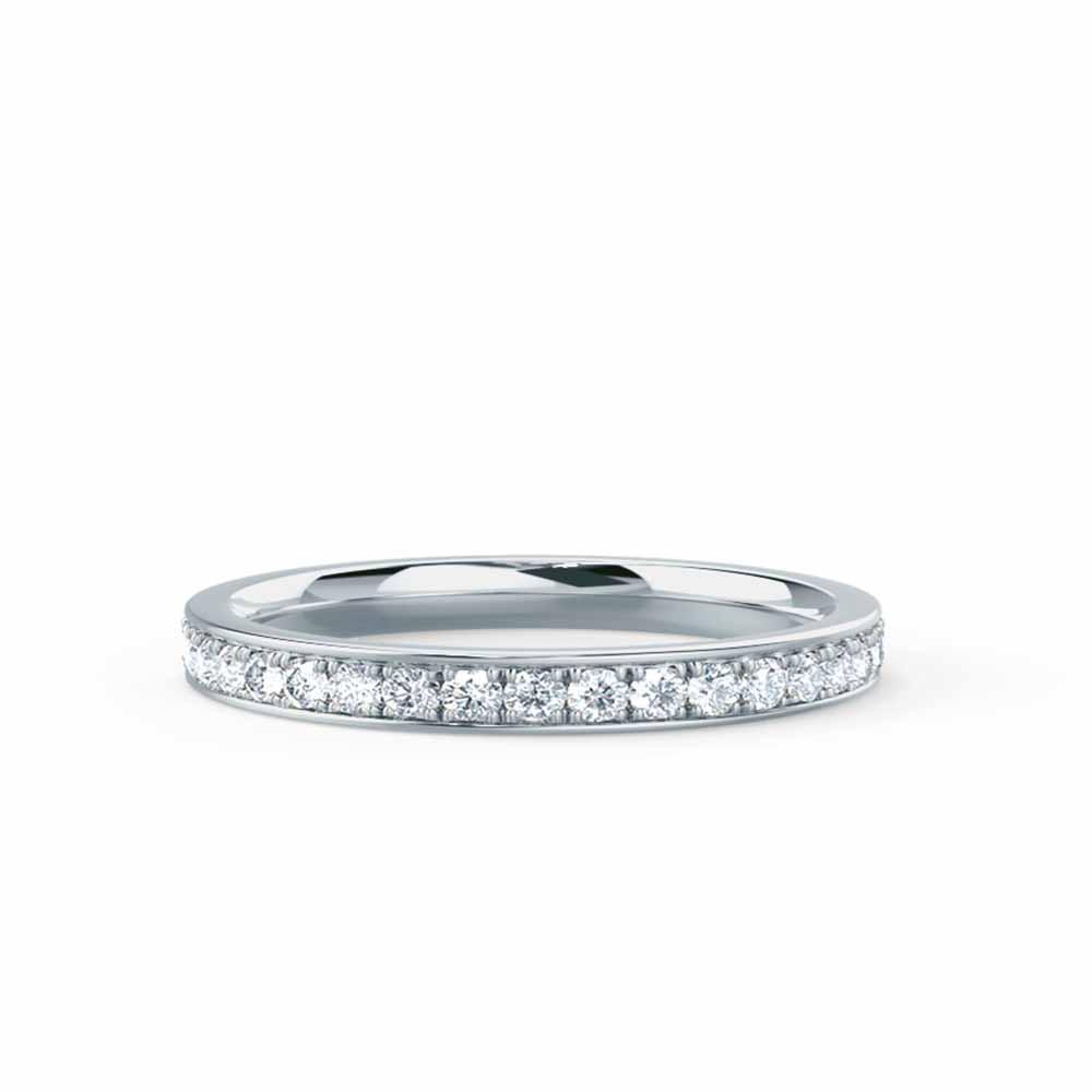 0.16 CT Round Shaped Moissanite Half Eternity Style Wedding Band 2