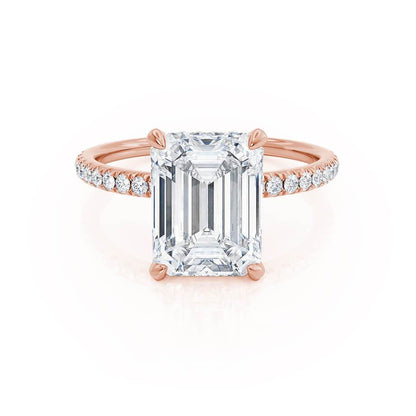 Emerald Hidden Halo & Pave Lab Grown Diamond Engagement Ring