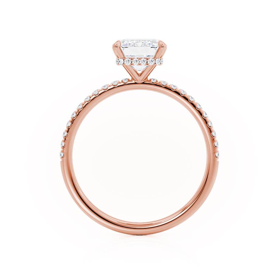 Emerald Hidden Halo & Pave Lab Grown Diamond Engagement Ring