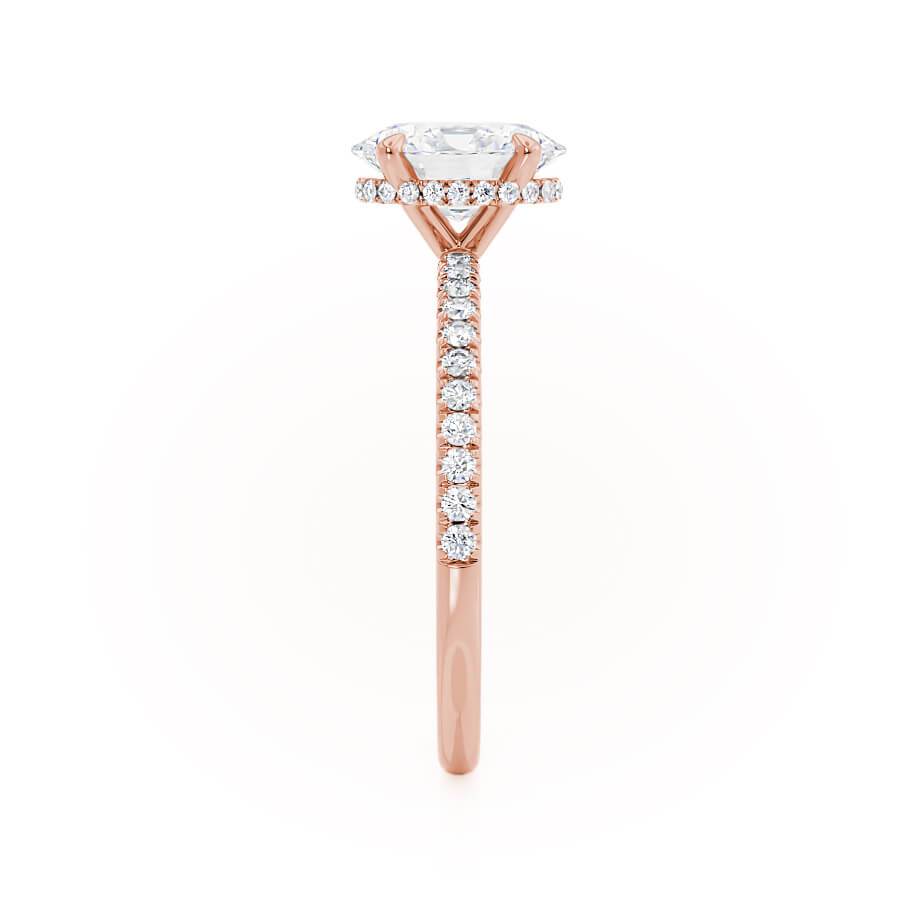 Oval Hidden Halo & Pave Lab Grown Diamond Engagement Ring