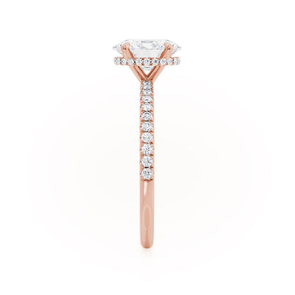 Oval Hidden Halo & Pave Lab Grown Diamond Engagement Ring