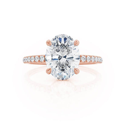 Oval Hidden Halo & Pave Lab Grown Diamond Engagement Ring