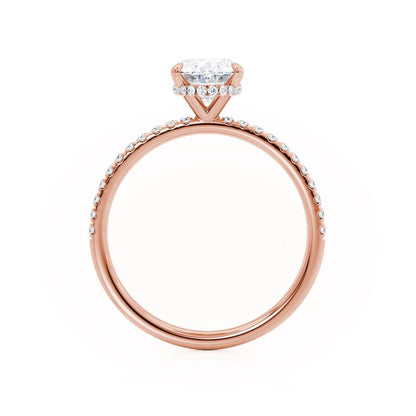 Oval Hidden Halo & Pave Lab Grown Diamond Engagement Ring