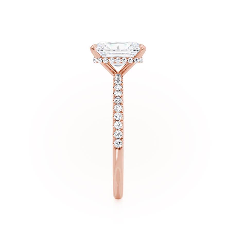 Radiant Hidden Halo & Pave Lab Grown Diamond Engagement Ring