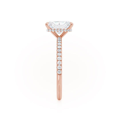 Radiant Hidden Halo & Pave Lab Grown Diamond Engagement Ring