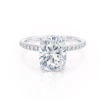 Elongated Cushion Pave Lab Grown Diamond Engagement Ring