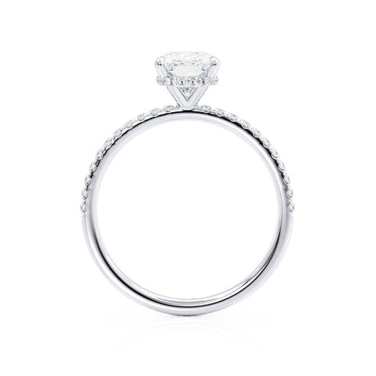 Elongated Cushion Pave Lab Grown Diamond Engagement Ring