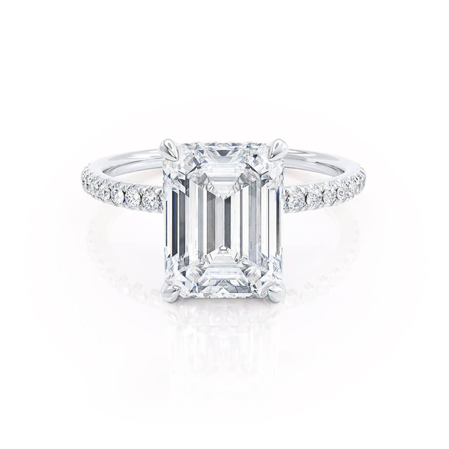Emerald Pave Lab Grown Diamond Engagement Ring