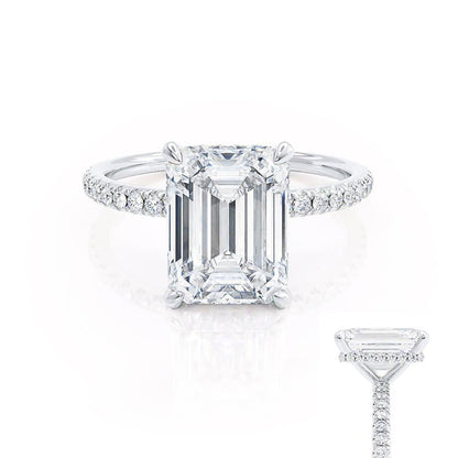 Emerald Pave Lab Grown Diamond Engagement Ring
