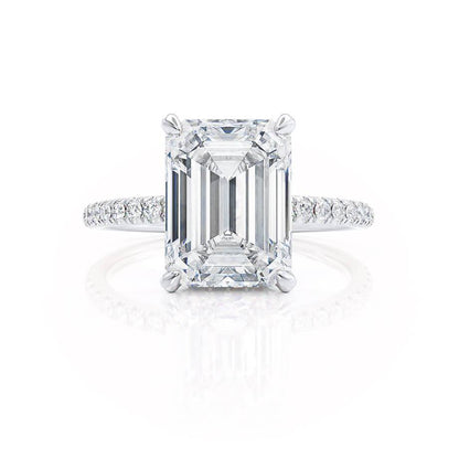 Emerald Pave Lab Grown Diamond Engagement Ring