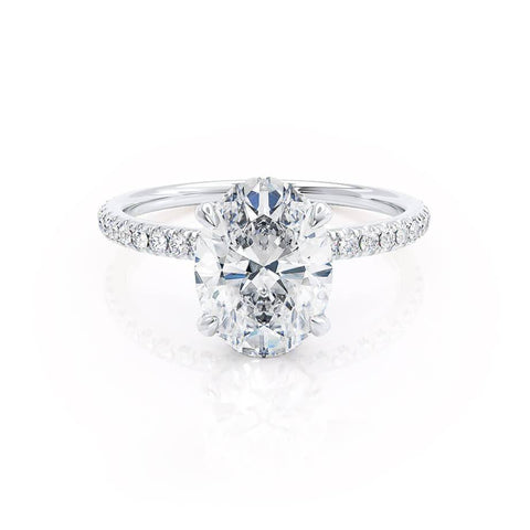 1.50 CT Oval Shaped Moissanite Hidden Halo Style Engagement Ring 1