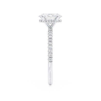 1.50 CT Oval Shaped Moissanite Hidden Halo Style Engagement Ring 2