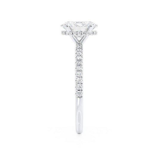 1.50 CT Oval Shaped Moissanite Hidden Halo Style Engagement Ring 2