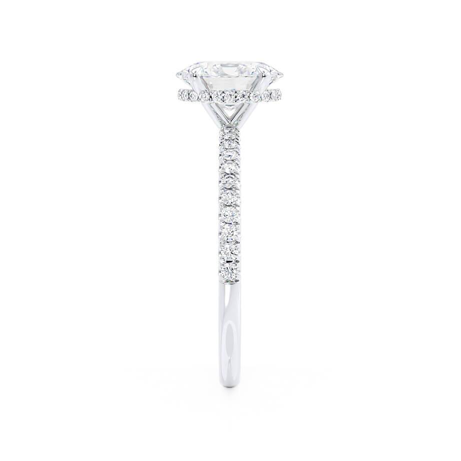 Oval Hidden Halo & Pave Lab Grown Diamond Engagement Ring