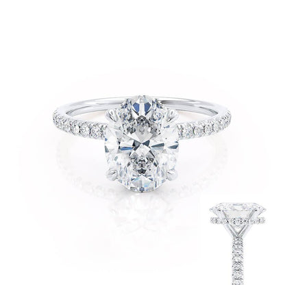 Oval Pave Lab Grown Diamond Engagement Ring