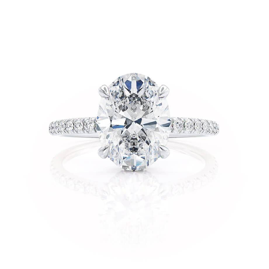 Oval Pave Lab Grown Diamond Engagement Ring