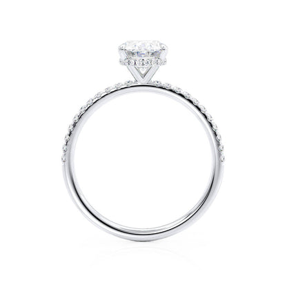 Oval Hidden Halo & Pave Lab Grown Diamond Engagement Ring