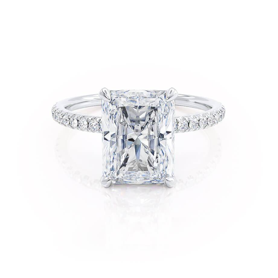 1.80 CT Radiant Shaped Moissanite Hidden Halo Style Engagement Ring 1