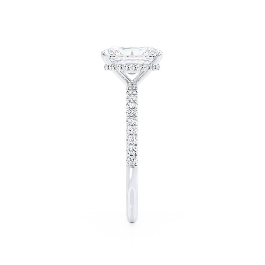 Radiant Hidden Halo & Pave Lab Grown Diamond Engagement Ring