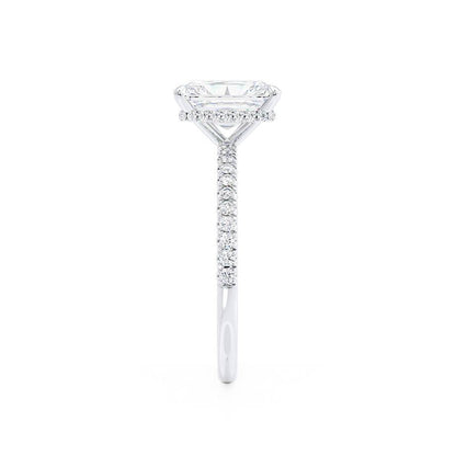 Radiant Hidden Halo & Pave Lab Grown Diamond Engagement Ring