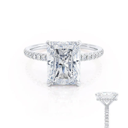 Radiant Pave Lab Grown Diamond Engagement Ring