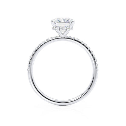 Radiant Hidden Halo & Pave Lab Grown Diamond Engagement Ring
