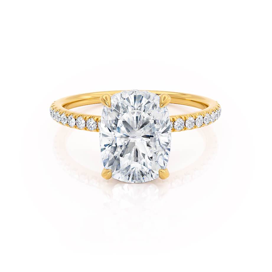 Elongated Cushion Pave Lab Grown Diamond Engagement Ring